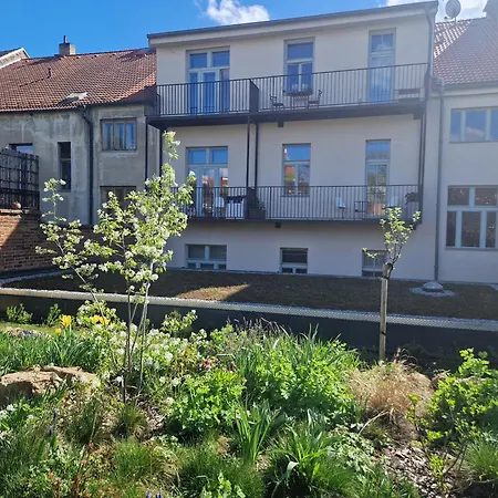 Art Nouveau Apartment With Garden In Pisek Exterior photo